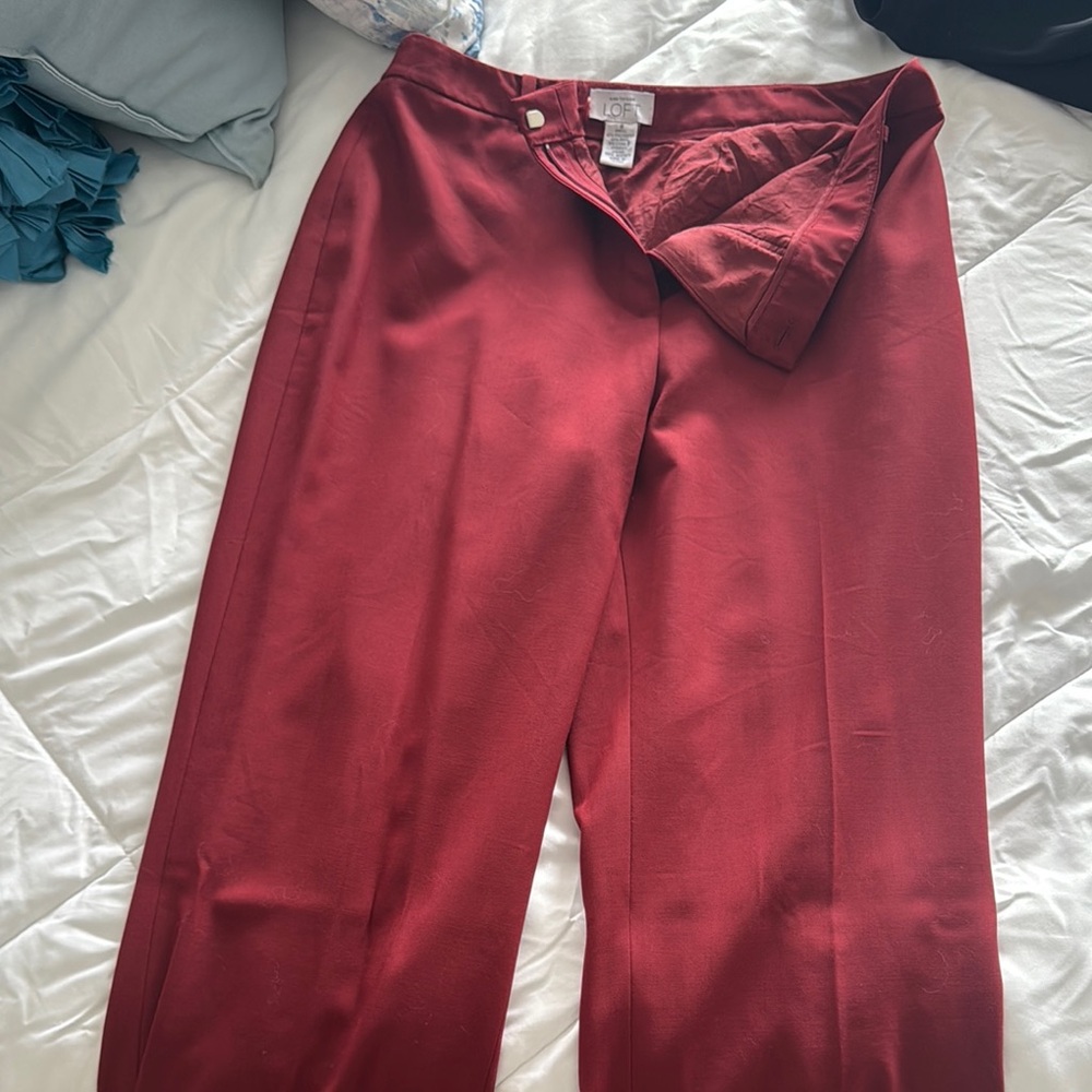 Elegant Burgundy Women's Pants Loft Ann Taylor